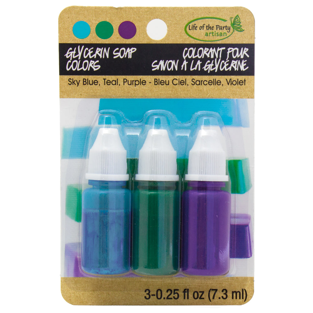 Glycerin Soap Color Sky Blue, Teal, Purple 0.30 fl oz each