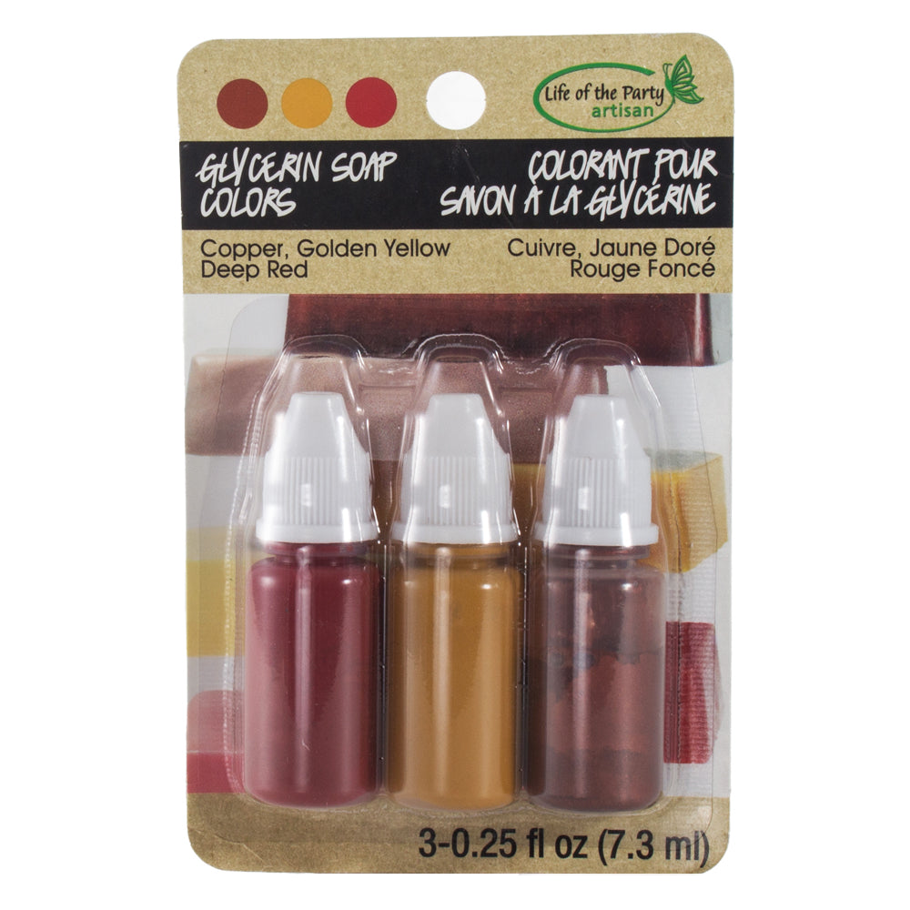 Glycerin Soap Color Copper, Deep Red, Golden Yellow 0.30 fl oz each