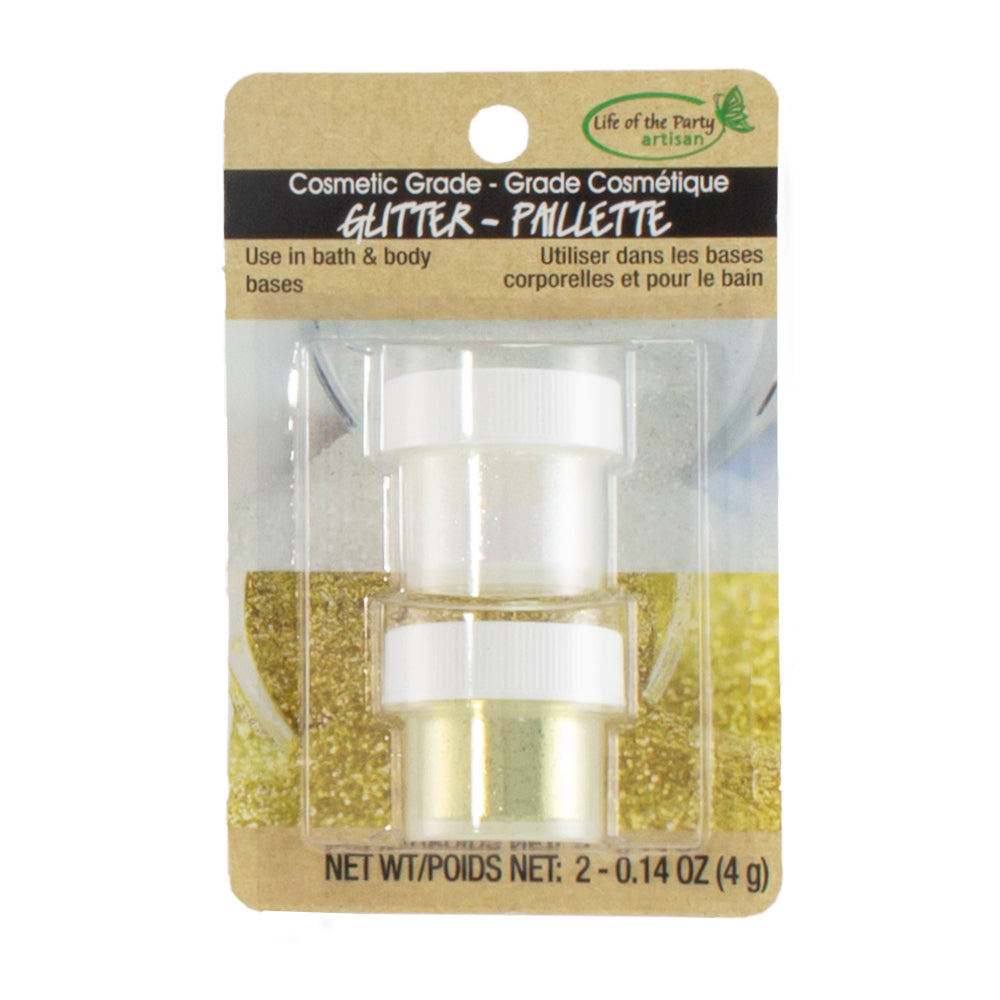 Cosmetic Glitter 2 pack Gold/Iridescent - 0.14oz (4 g) each